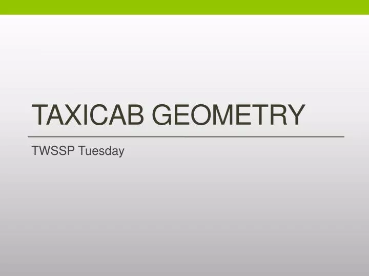 taxicab geometry