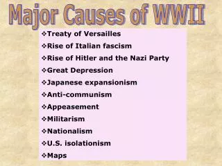 Major Causes of WWII