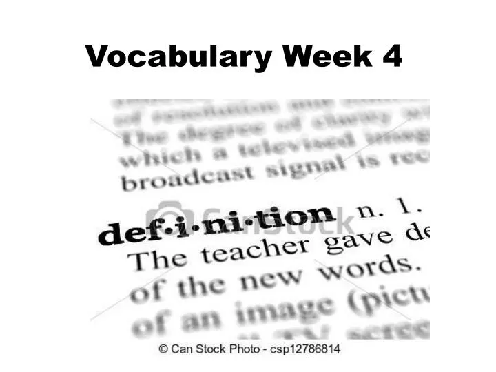 vocabulary week 4