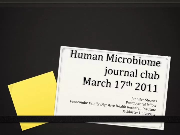 human microbiome journal club march 17 th 2011