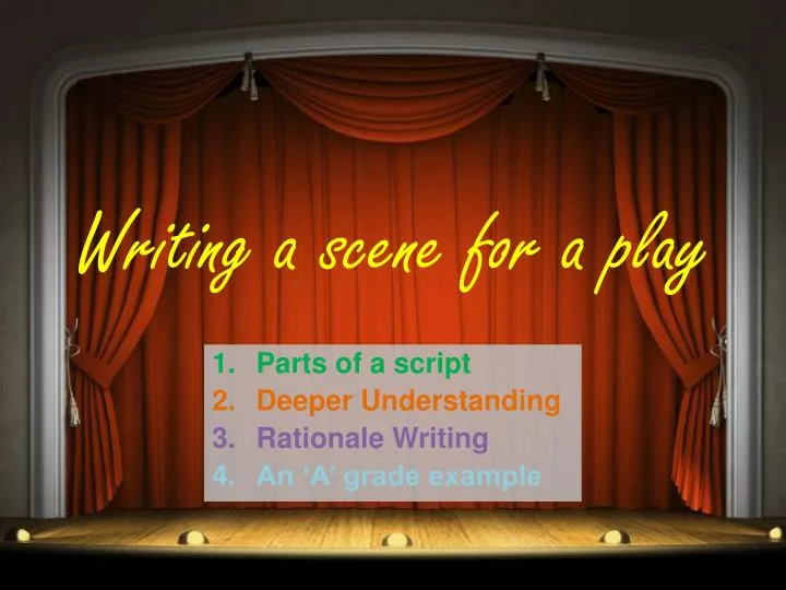 writing a scene for a play