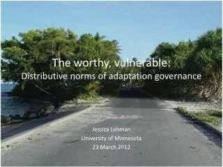 The worthy, vulnerable: Distributive norms of adaptation governance