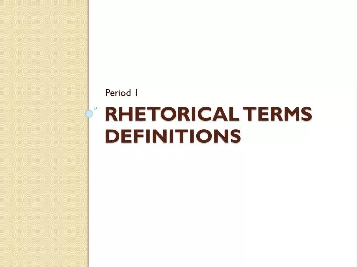 rhetorical terms definitions