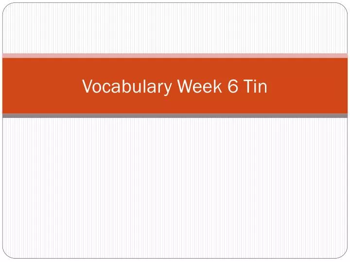 vocabulary week 6 tin