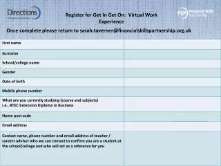 Register for Get In Get On: Virtual Work Experience