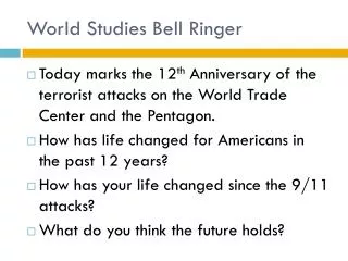 World Studies Bell Ringer