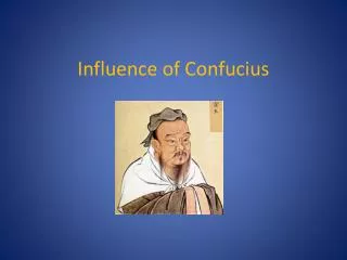 Influence of Confucius