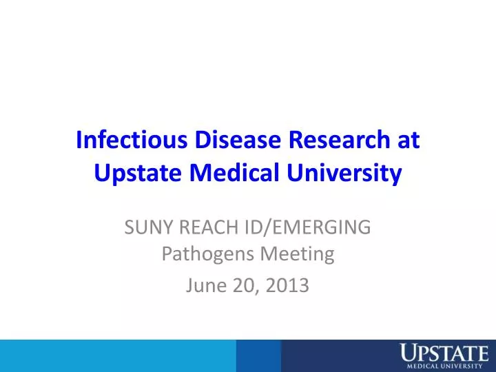 infectious disease research at upstate medical university