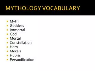 MYTHOLOGY VOCABULARY
