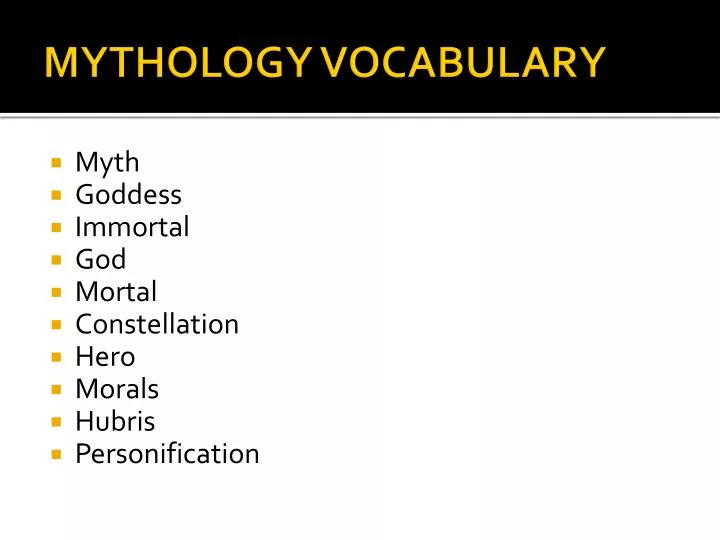 mythology vocabulary
