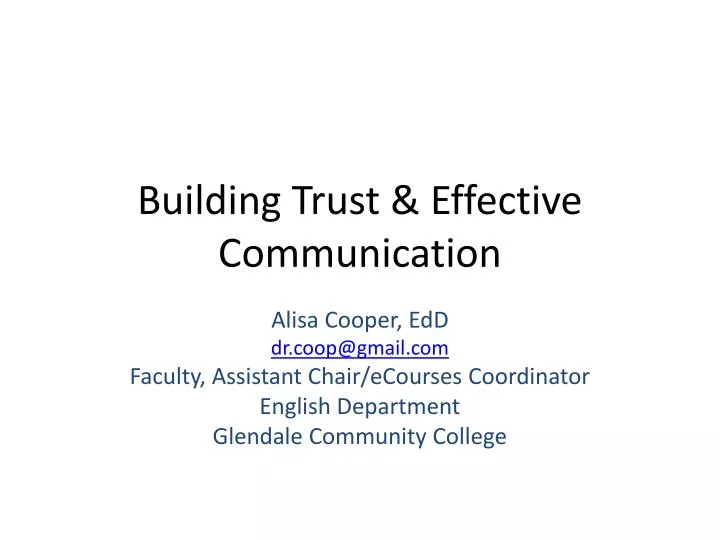 building trust effective communication