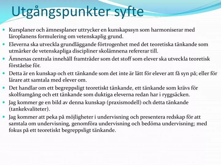 utg ngspunkter syfte