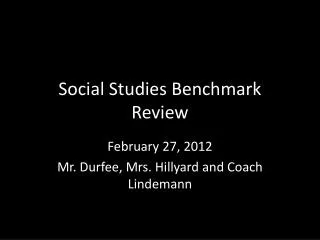 Social Studies Benchmark Review