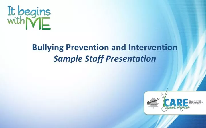 bullying prevention and intervention sample staff presentation