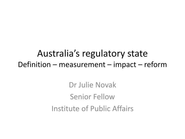 australia s regulatory state definition measurement impact reform