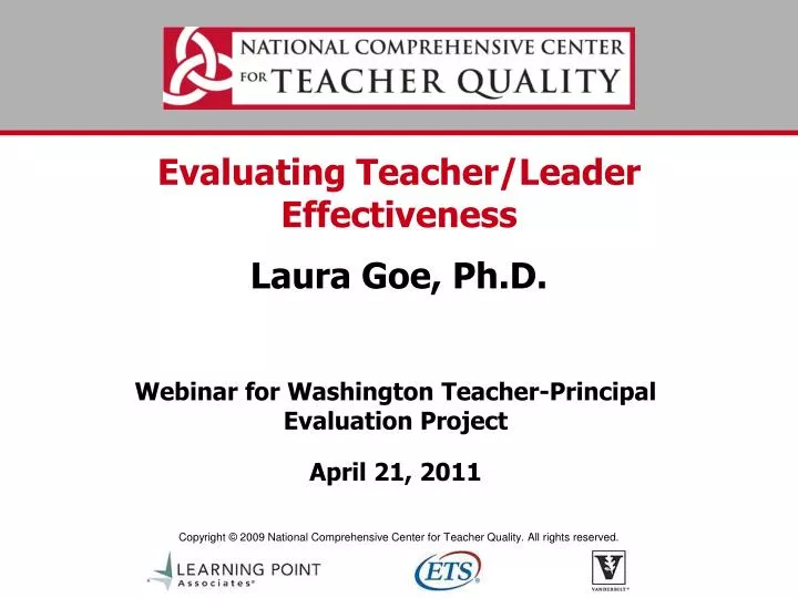 evaluating teacher leader effectiveness laura goe ph d