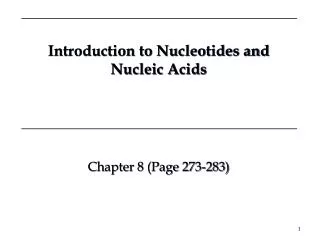 Introduction to Nucleotides and Nucleic Acids