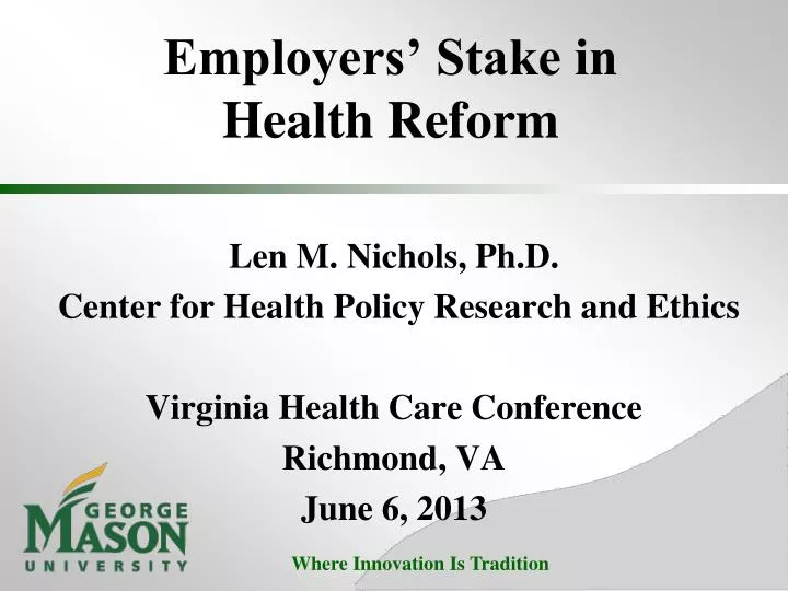 employers stake in health reform