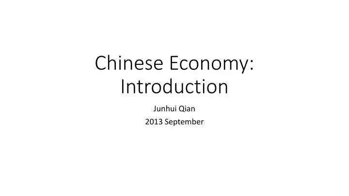 chinese economy introduction
