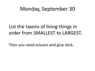 monday september 30