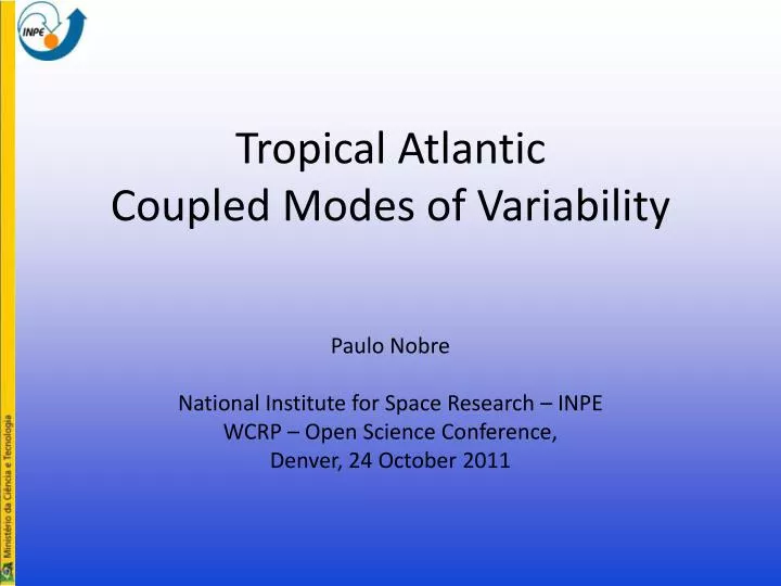 tropical atlantic coupled modes of variability