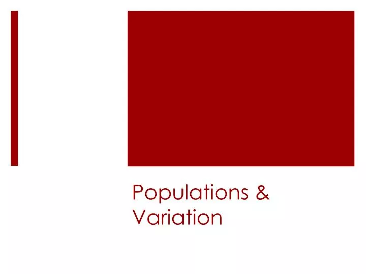 populations variation