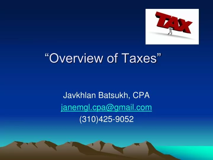 overview of taxes