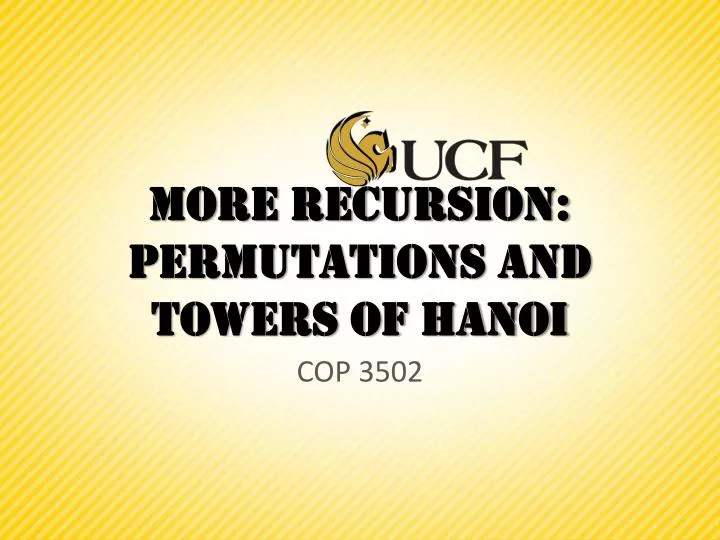 more recursion permutations and towers of hanoi