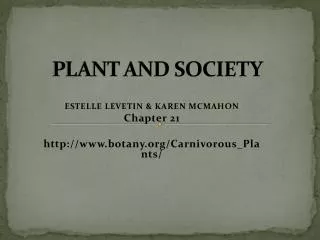 PLANT AND SOCIETY