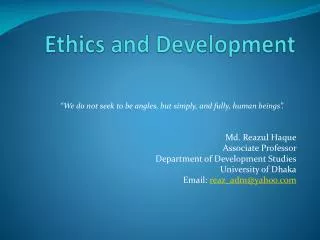 ethics and development