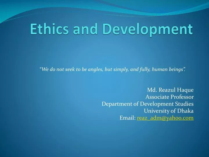 ethics and development