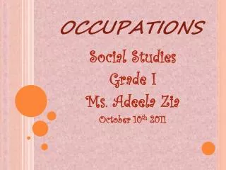 occupations