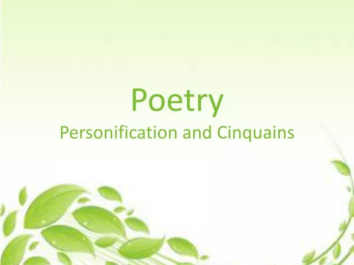poetry personification and cinquains