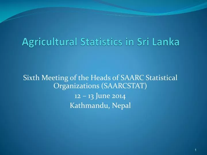 agricultural statistics in sri lanka
