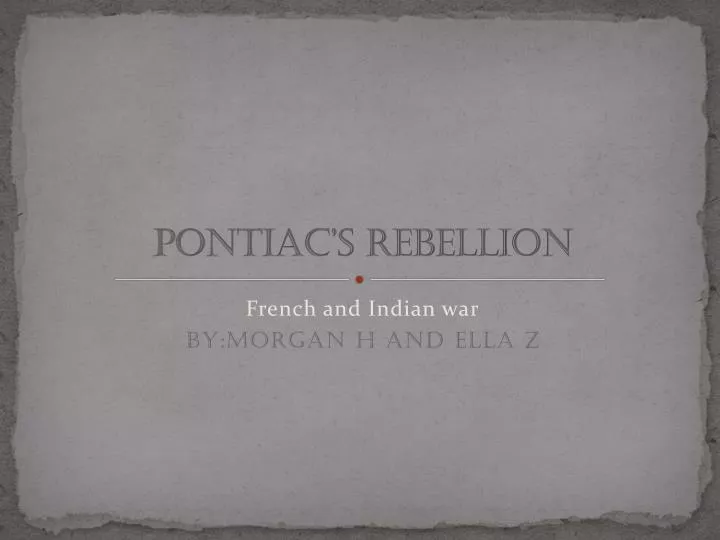 pontiac s rebellion