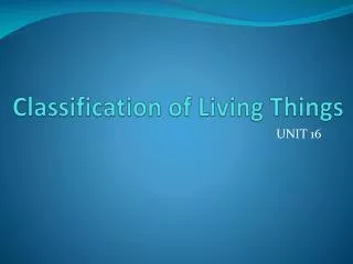 Classification of Living Things