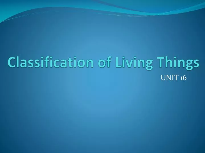 classification of living things