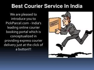 Best Courier Service In India- Pick Parcel