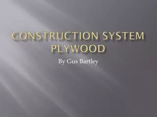 Construction system Plywood