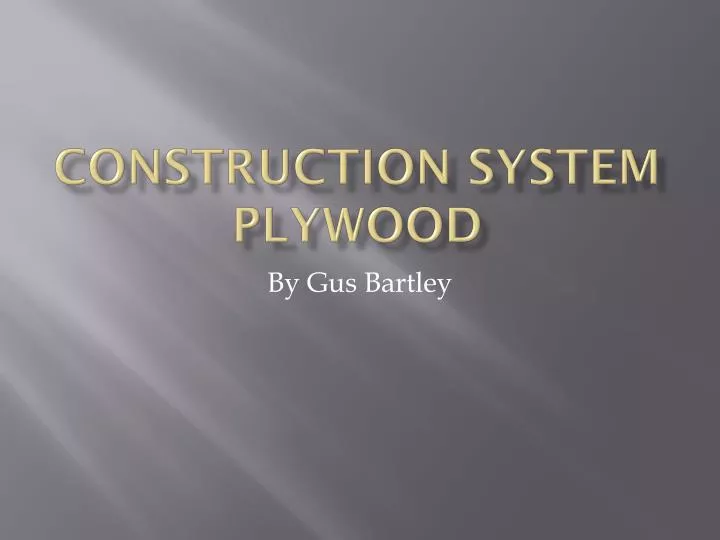 construction system plywood