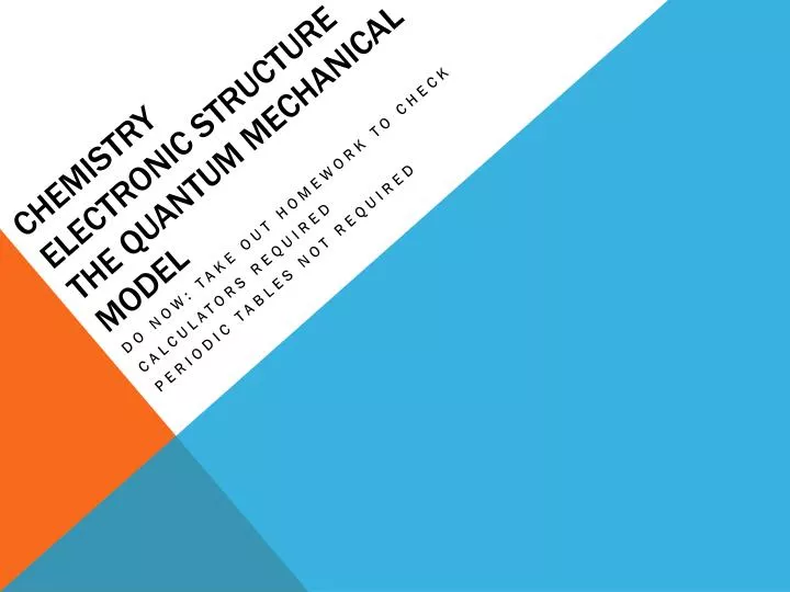 chemistry electronic structure the quantum mechanical model