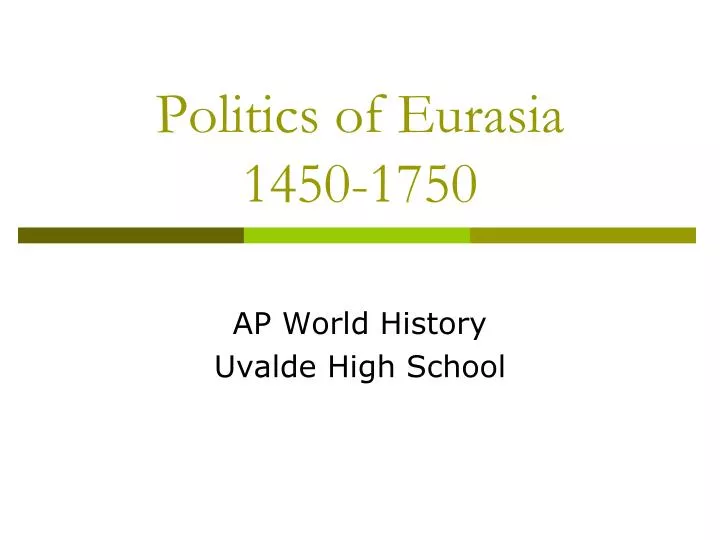 politics of eurasia 1450 1750