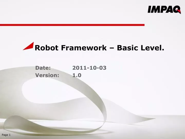 robot framework basic level