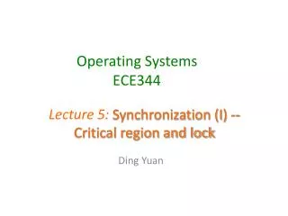 Operating Systems ECE344