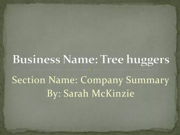 business name tree huggers
