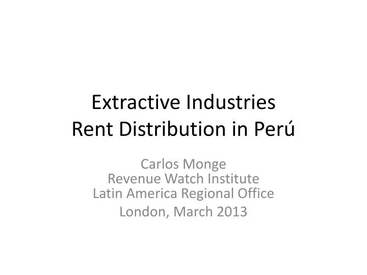 extractive industries rent distribution in per