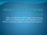 Ppt Assessing Higher Order Thinking Skills Powerpoint Presentation