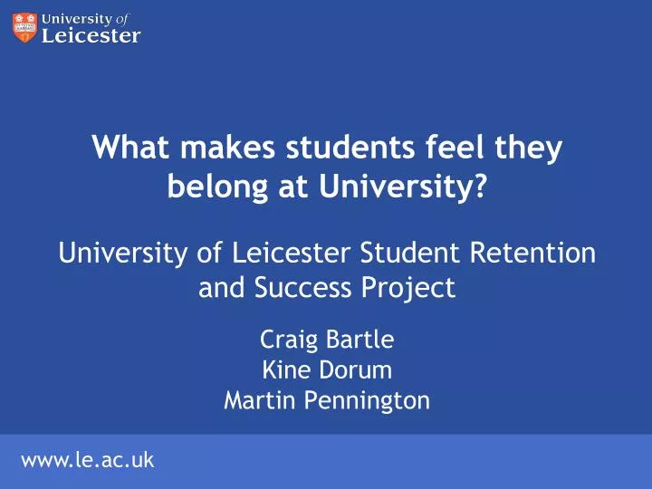 what makes students feel they belong at university