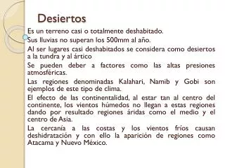 desiertos