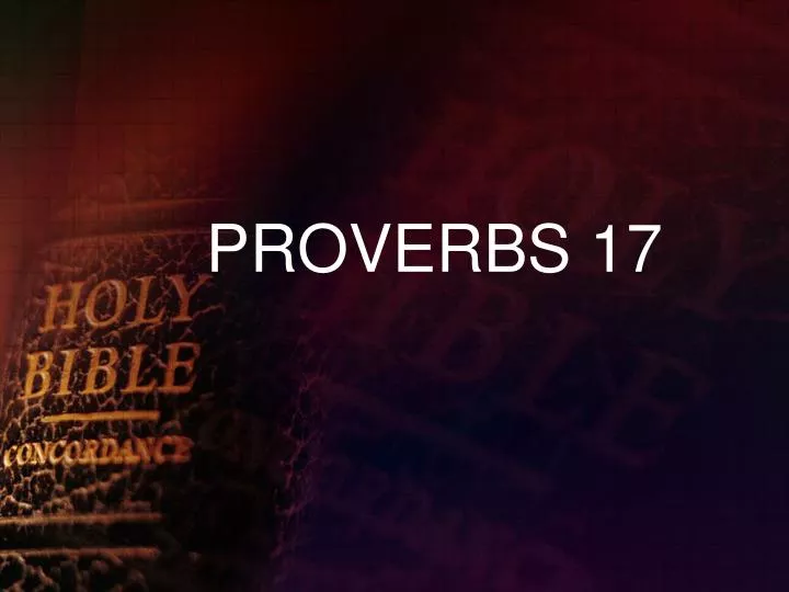 proverbs 17